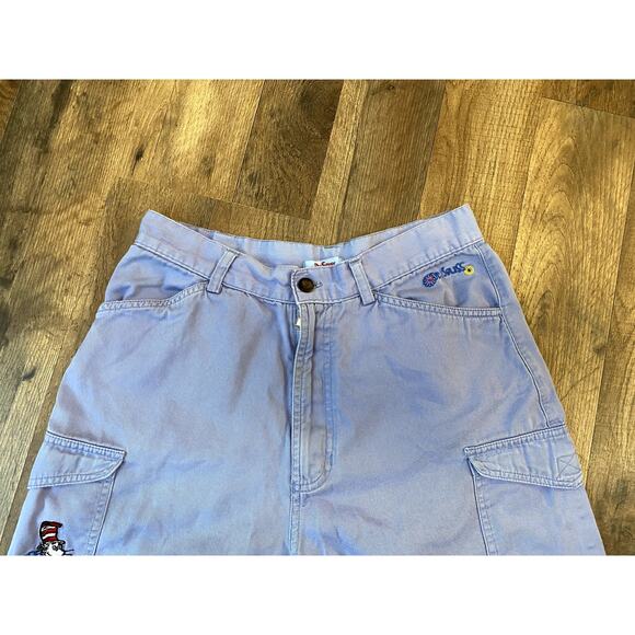 RARE Vintage Dr. Suess Brand Womens Blue Cargo Khaki Short xs/s - Picture 9 of 11